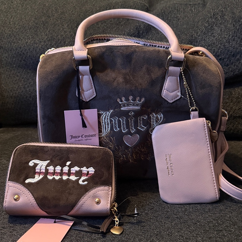 Juicy Couture Brown Purse and Wallet Bundle new with tags